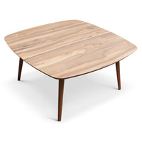 Kalen Walnut Center Table Brown,Wood Brown Mid Century Modern Square Solid Wood