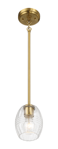 Vista Single Pendant Chain Hanging Light With Clear Glass Satin Brass Clear,Gold Ceiling Lights Brass,Glass,Metal
