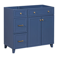 Cabinet Only 36" Blue Bathroom Vanity Sink Not Included Navy Blue Bathroom Solid Wood Mdf