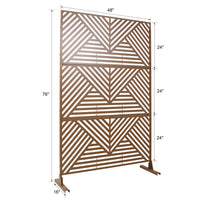 Outdoor & Indoor Privacy Screen Metal Privacy Screen 76" H 48" W, Freestanding Decorative Privacy Screen For Deck Balcony Patio, Privacy Fence Panels For Outside Lawn Garden Ps101 Brown Brown Steel