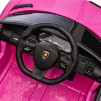 12V Kids Ride On Car W Parents Remote Control,Licensed Lamborghini Aventador Xago,Hydraulic Pressure Door,Slow Start,Early Education,Bluetooth,Adjustable Volume,Mp3,Usb,Led Lights For Kids Aged 3 8. Pink 50 99 Lbs Polypropylene