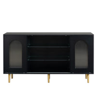 Dresser Drawer Cabinet,Bar Cabinet,Lockers,Sideboard,Buffet Sideboard,Buffet Service Desk,Storagecabinet,Changhong Glass Sliding Door, For Bedroom, Living Room, Kitchen Corridor, Color: Black 5 Or More Spaces Barn Door Black Primary Living Space Glass