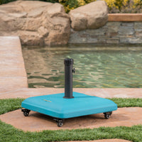 Wheelie Umbrella Base Square Teal Concrete