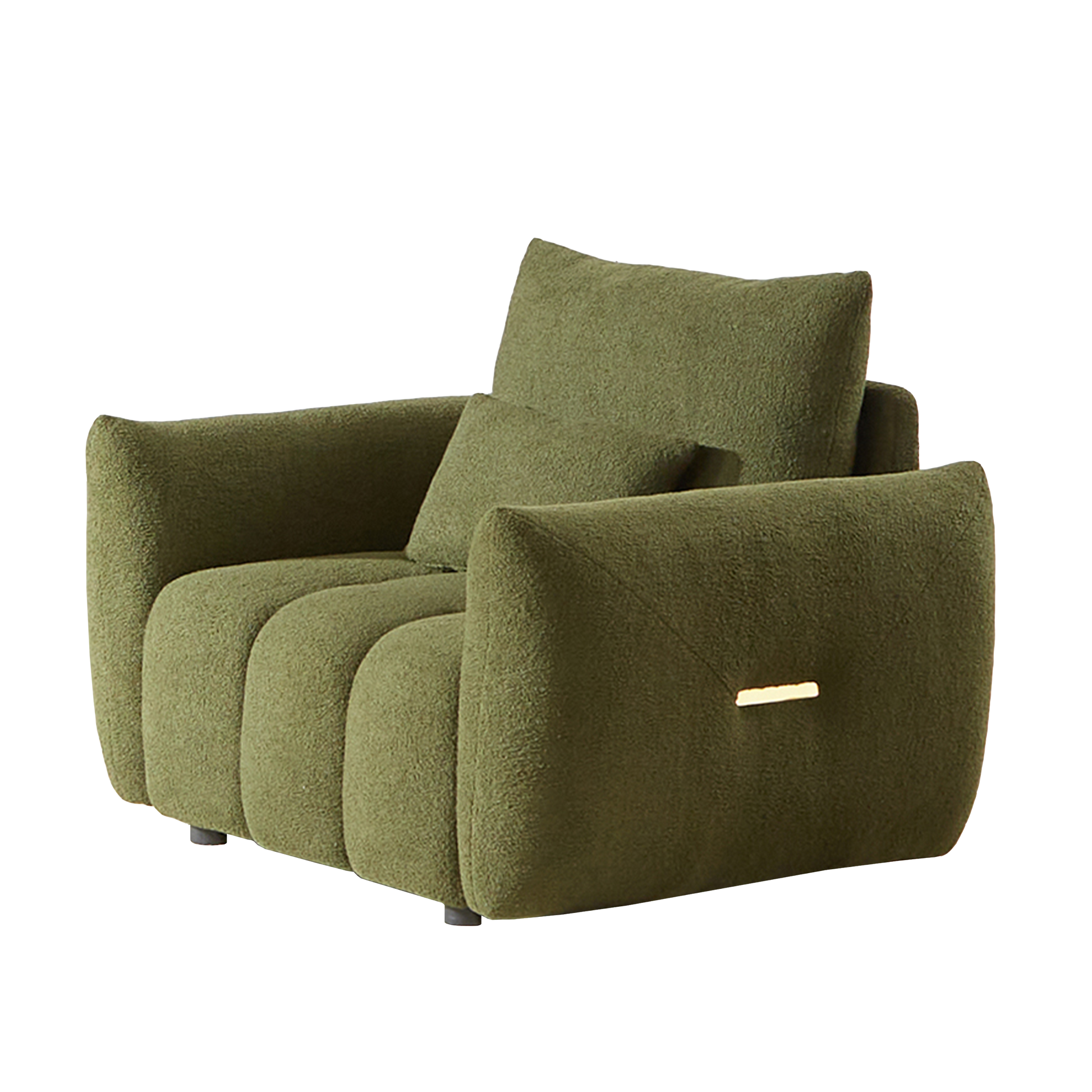 39.7'' Teddy Fabric Sofa, Modern Lounge Chair For Apartment, Office, Living Room And Bedroom Green Wood Primary Living Space Pine Foam Fabric 1 Seat