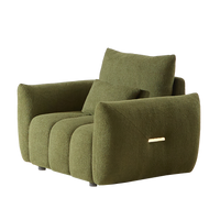 39.7'' Teddy Fabric Sofa, Modern Lounge Chair For Apartment, Office, Living Room And Bedroom Green Wood Primary Living Space Pine Foam Fabric 1 Seat