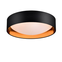 16.93Inch Flush Mount Ceiling Light 24W, 5 Cct Selectable 2700K 3000K 3500K 4000K 5000K Dimmable Ceiling Light Fixture, 2400Lumen Black Round Led Ceiling Light Flush Mount For Bedroom Black And Gold Black Fabric Acrylic