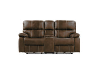 Hooper Brown Power Reclining Loveseat Brown Foam Engineered Wood