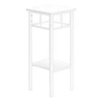 Accent Table, Side, End, Plant Stand, Square, Living Room, Bedroom, White Laminate, White, Contemporary, Modern White Mdf
