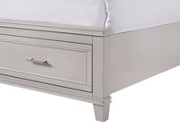 King X Storage Bed Gray Solid Wood Mdf