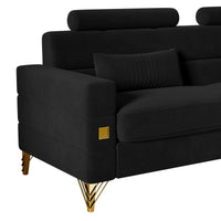 Fx P15 Bk Sofa Temu Suitable Black Velvet 2 Seat