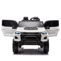 24V10A Two Seater Kids Ride On Electric Pickup, Kids Ride On Toy W Parents Remote Control,4Wd 800W Motors,Two Safety Belts,High Gate Safety Design,Usb,Bluetooth, Speed 2.49 3.73Mph For Kids Aged 3 . White 50 99 Lbs Polypropylene