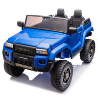 24V Two Seater Kids Ride On Car W Parents Remote Control, Licensed Toyota Lc250,220W Motors,With Shovel,Three Point Seat Belt,Slow Start,Speed Adjustment,Bluetooth,Music For Kids Aged 3 . Blue Polypropylene