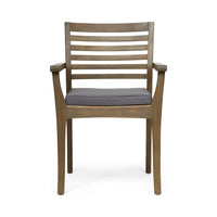 Emerson Dining Chair,Set Of 2 Dark Grey Acacia Wood