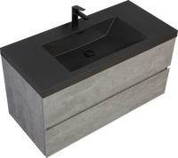 42" Bathroom Vanity Countertop Only, Single Hole Cabinet Top Matte Black, 24V12Pb42 Matte Black Quartz