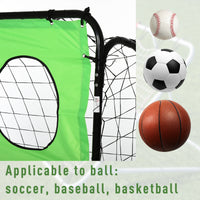 Soozier 8 X 3Ft Soccer Goal Target Goal 2 In 1 Design Indoor Outdoor Backyard With All Weather Polyester Net Best Gift Black Green Steel