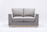 Valin Loveseat, Gray Linen Lv01745 Gray Upholstered