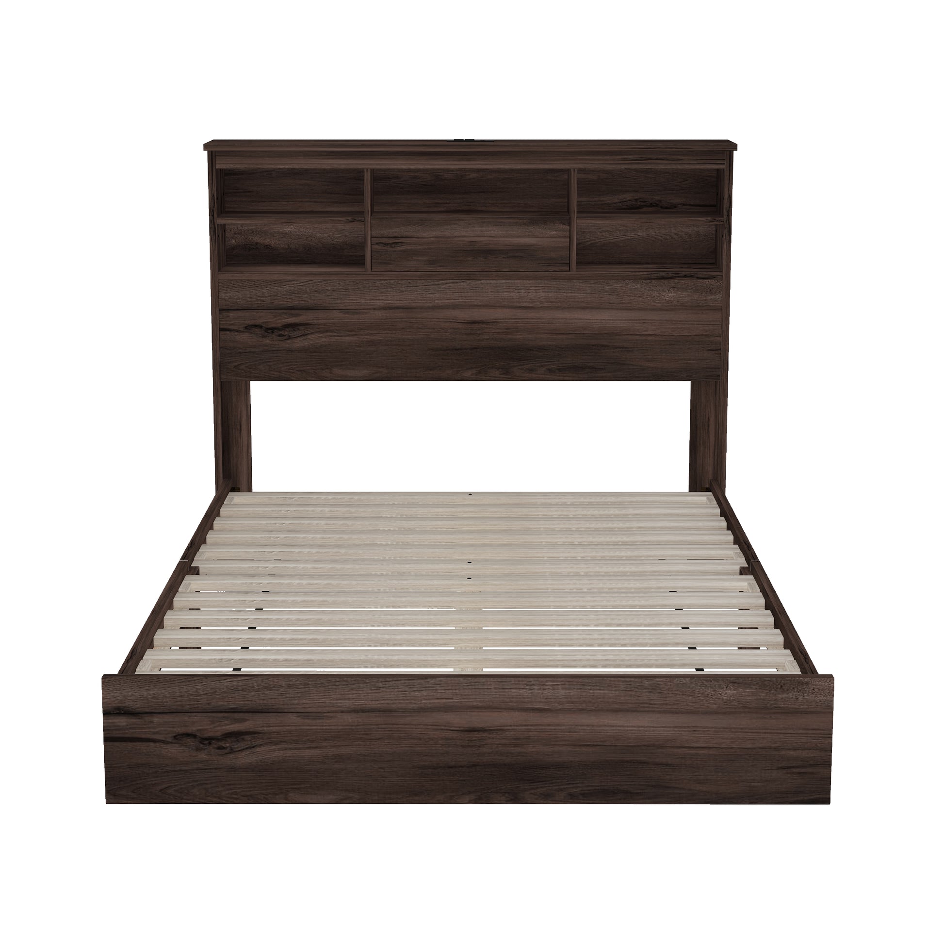 4 Pieces Bedroom Sets Queen Size Vintage Wooden Bed Frame With 2 Nightstands And 1 Dresser,Dark Walnut Box Spring Not Required Queen Walnut 4 Piece Set American Traditional Solid Wood Mdf