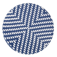 French Bistro Table White Blue Rattan