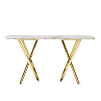 Modern 0.78" Thickness Marble Pattern Top Mirror Gold Stainless Steel Rectangle Console Table For Living Room Gold Primary Living Space Modern Console Tables Rectangular Stainless Steel