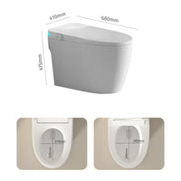 Smart Toilet With Voice Control And Bubble Shield,Heated Bidet Seat, Portable Toilet With Bidet Built In Auto Open&Close, Bidet Toilet With Dryer And Warm Water,Tankless Toilet In 1.28Gpf,Gray