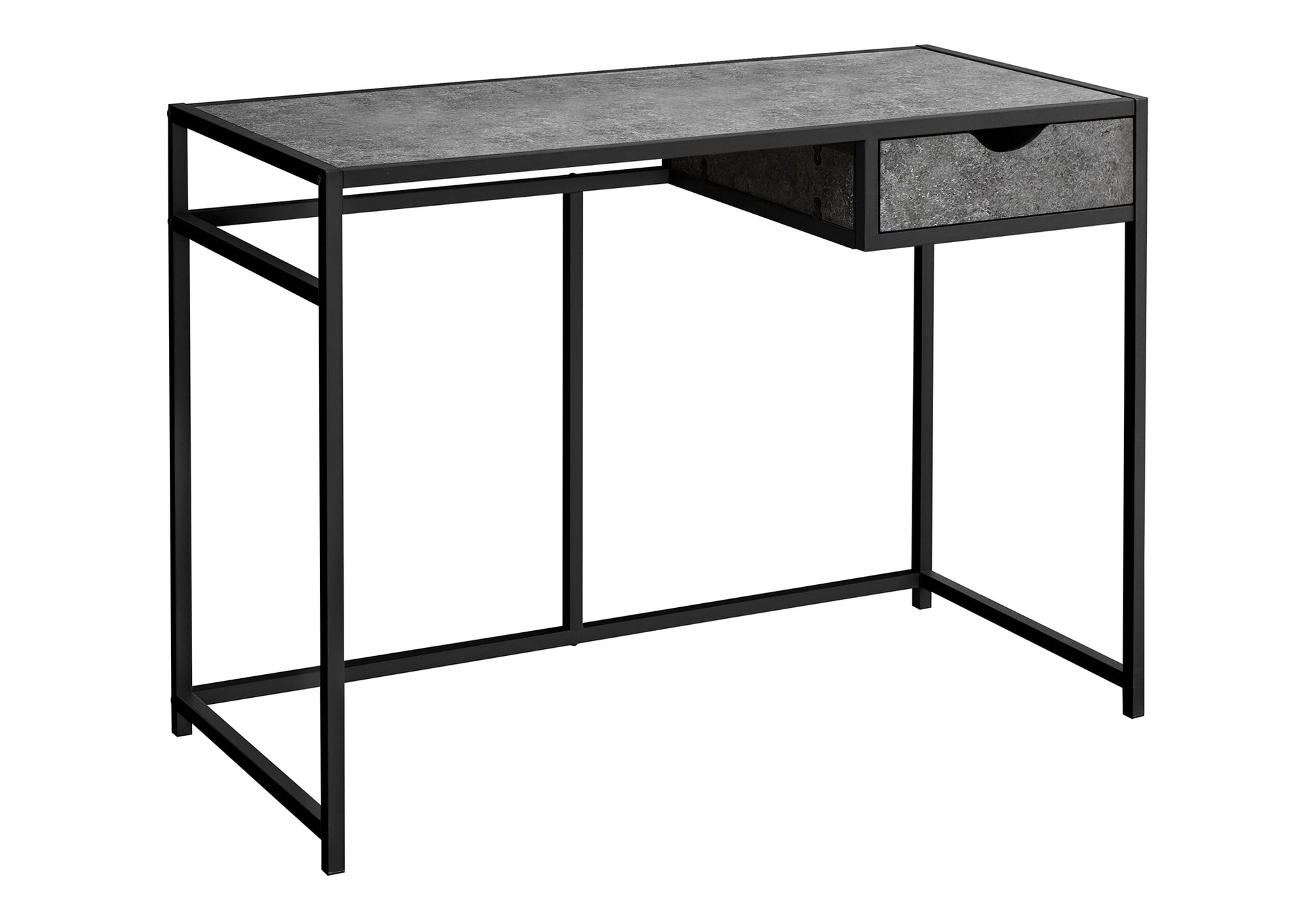 Computer Desk, Home Office, Laptop, Storage Drawer, 42"L, Work, Grey Laminate, Black Metal, Contemporary, Modern Grey Mdf