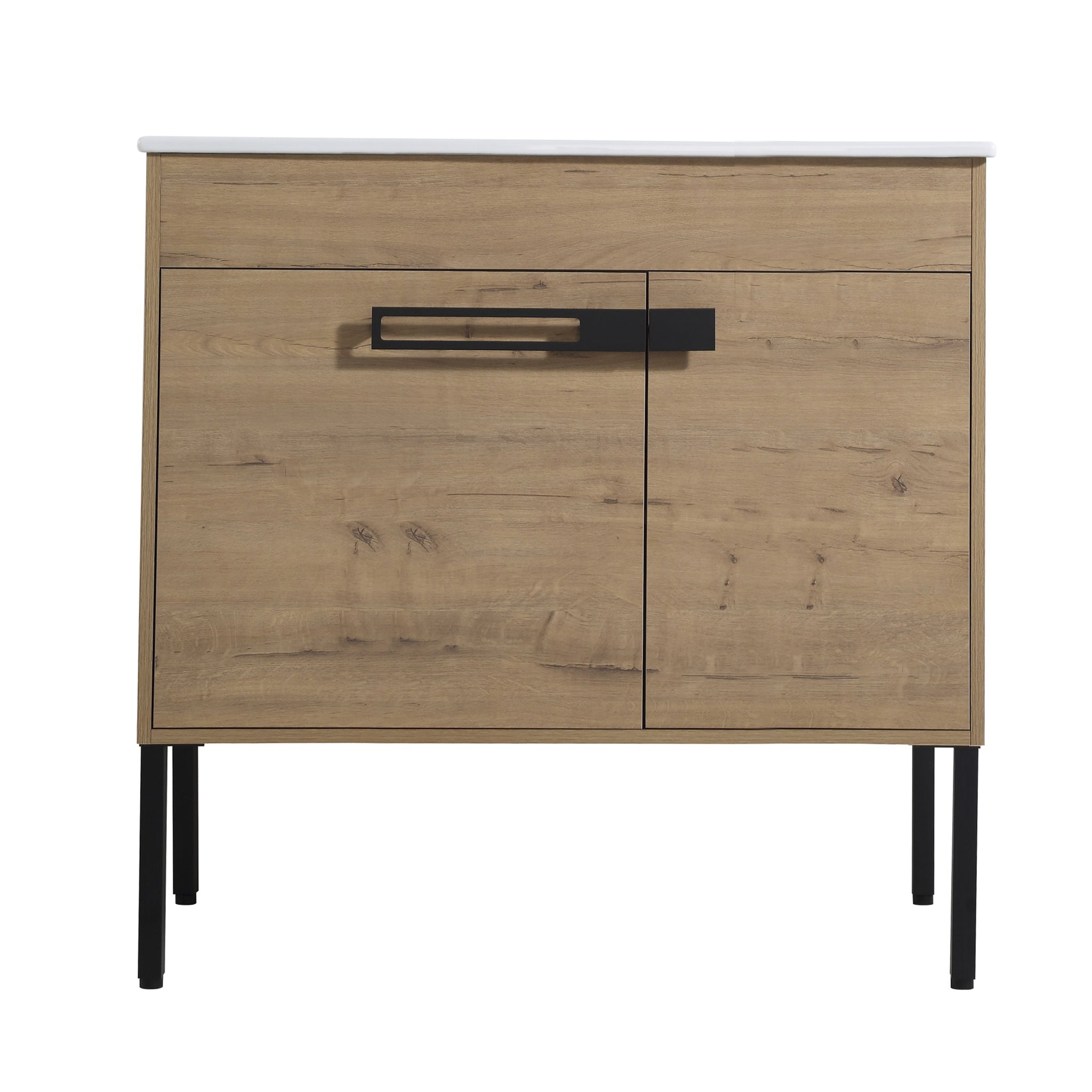 36 Inch Bathroom Vanity, Freestanding Bathroom Vanity Or Floating Is Optional Conversion.36*18 00336Imo 1 Kd Packing Excluding Sink Imitative Oak 2 Bathroom Freestanding Modern Plywood