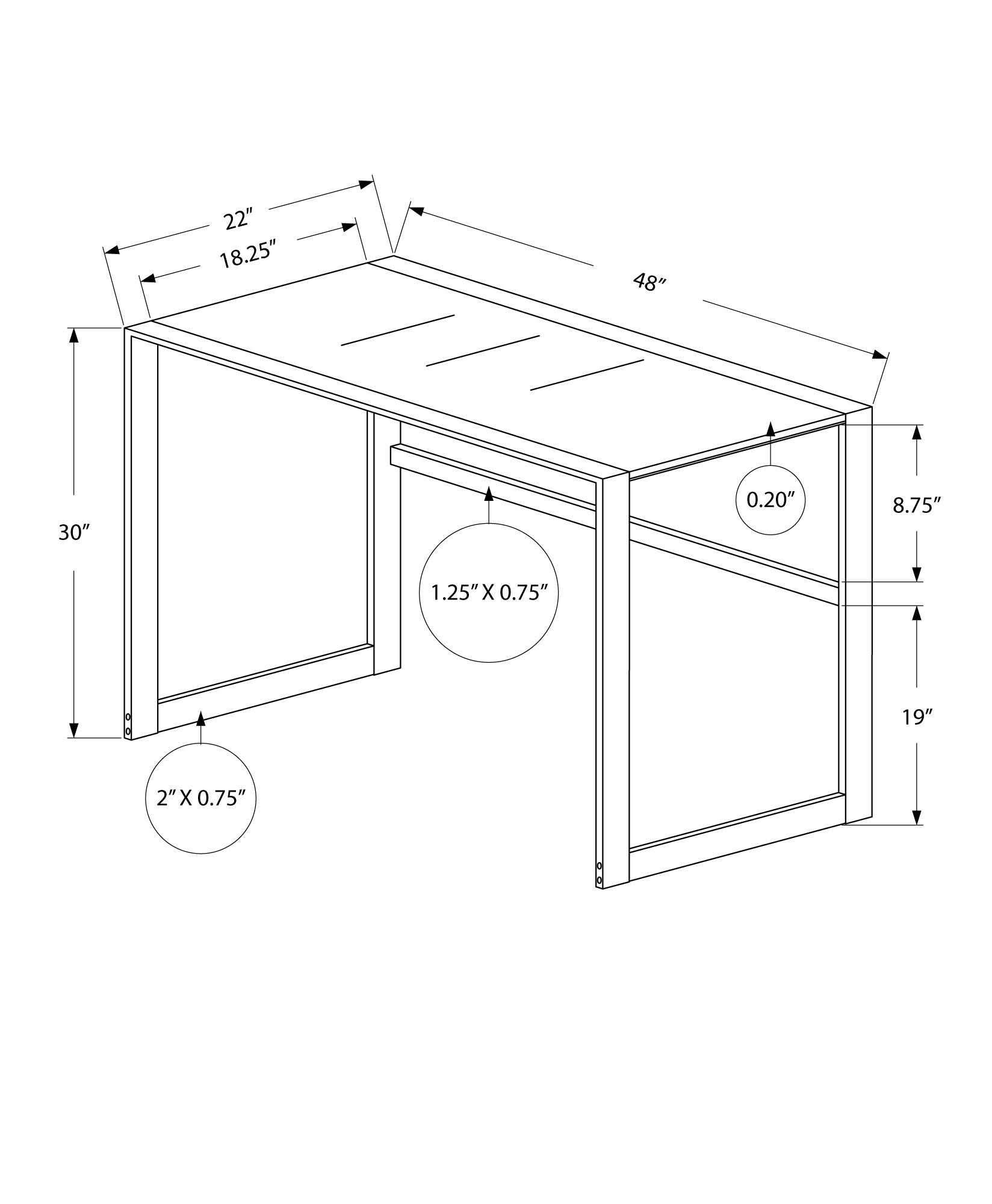 Computer Desk, Home Office, Laptop, 48"L, Work, Frosted White Tempered Glass, Grey Metal, Contemporary, Modern Silver Tempered Glass