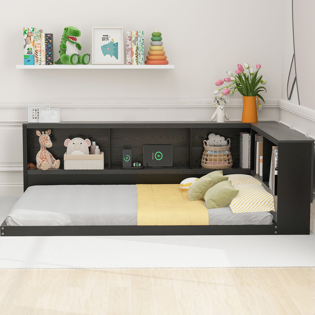 Metal Full Size Daybed With Storage Cabinets And Usb Ports, Black Full Black Metal