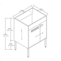 24 Inch Bathroom Vanity, Freestanding Bathroom Vanity Or Floating Is Optional Conversion.24*18 00324Cg 1 Kd Packing Excluding Sink Cement Grey 2 Bathroom Freestanding Modern Plywood