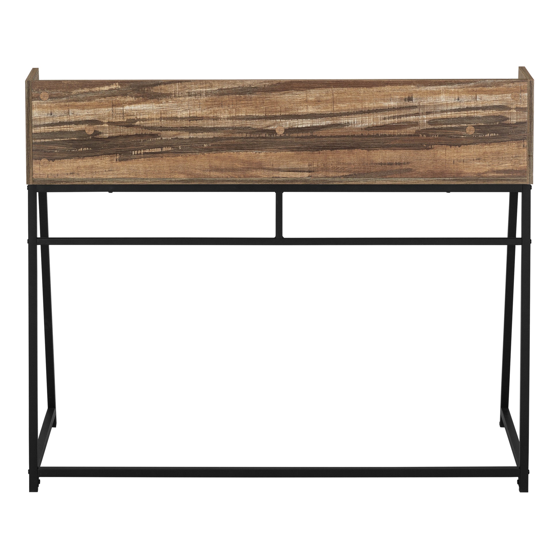 Computer Desk, Home Office, Laptop, Storage Shelves, 48"L, Work, Brown Laminate, Black Metal, Contemporary, Modern Brown Particle Board