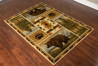 Woodland Gc Rst5301 Multi 7 Ft. 10 In. X 10 Ft. 3 In. Lodge Area Rug Cream Polypropylene