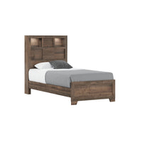 Plinz Brown Twin Bookcase Bed Twin Brown Engineered Wood