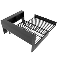 Metal Full Size Daybed With Trundle, Storage Cabinets And Usb Ports, Black Full Black Metal