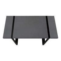 Computer Desk, Home Office, Laptop, 48"L, Work, Grey Laminate, Black Metal, Contemporary, Modern Grey Particle Board