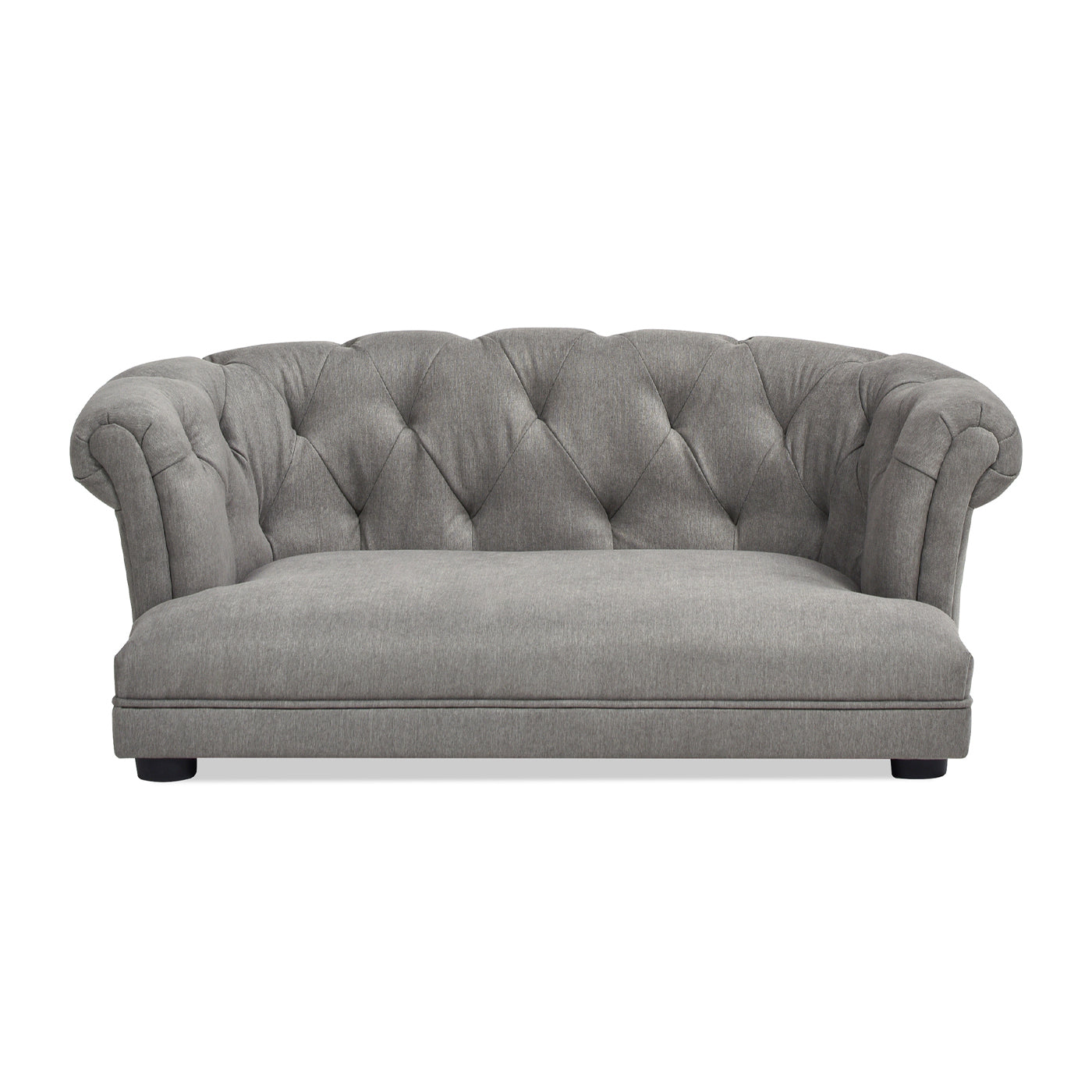 Kiki 36.5" Chesterfield Dog Sofa Bed, Medium, Uptown Gray Stain Resistant High Performance Polyester Gray Foam Polyester