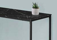 Computer Desk, Home Office, Corner, 58"L, L Shape, Work, Laptop, Black Marble Look Laminate, Black Metal, Contemporary, Modern Black Particle Board