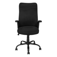 Office Chair, Adjustable Height, Swivel, Ergonomic, Armrests, Computer Desk, Work, Black Mesh, Black Metal, Contemporary, Modern Black Foam Polyester