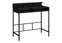 Computer Desk, Home Office, Standing, Storage Shelves, 48"L, Work, Laptop, Black Laminate, Black Metal, Contemporary, Modern Black Metal