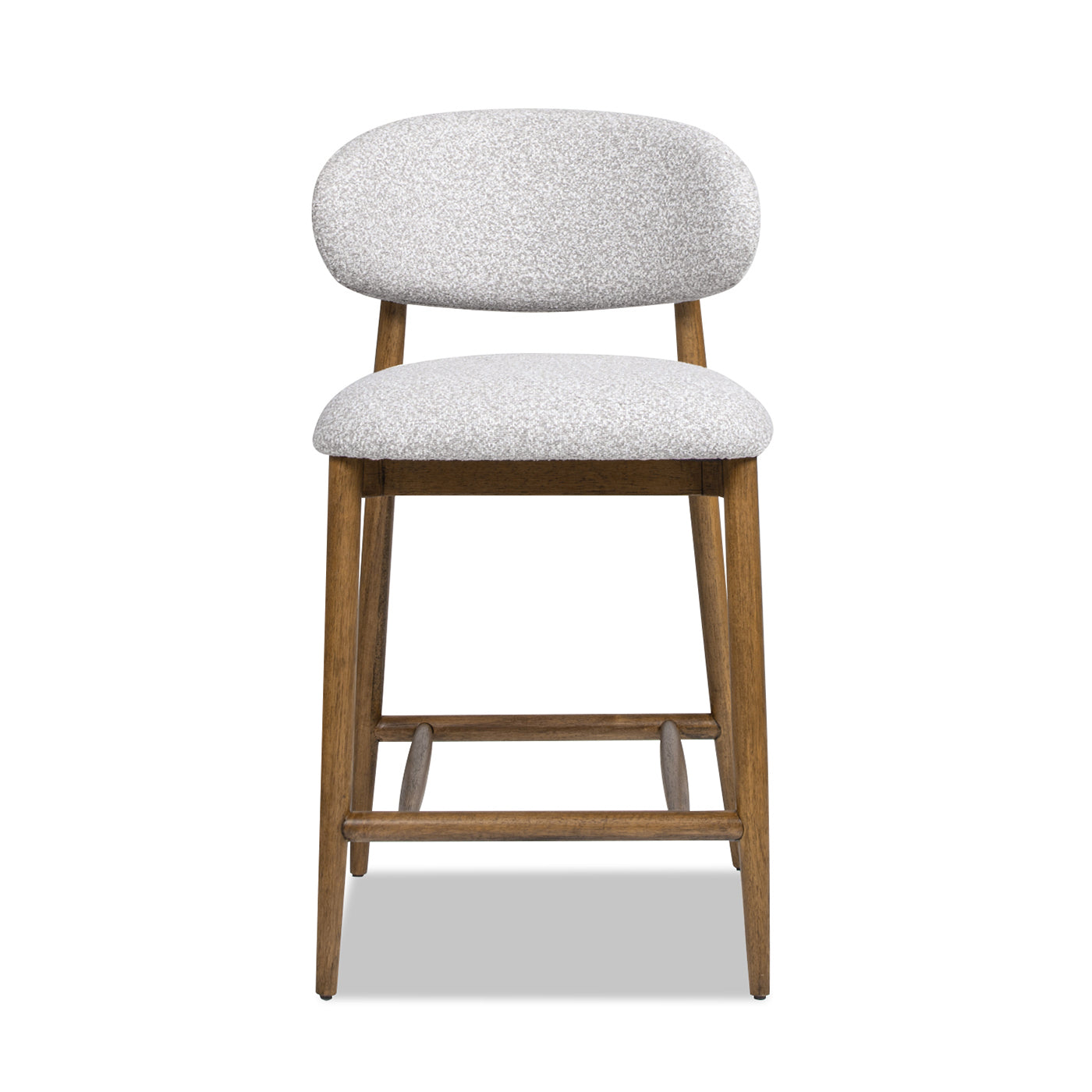 Locke 26.5" Modern Upholstered Counter Stool With Wood Frame, Salt & Pepper Boucle Gray Foam Boucle