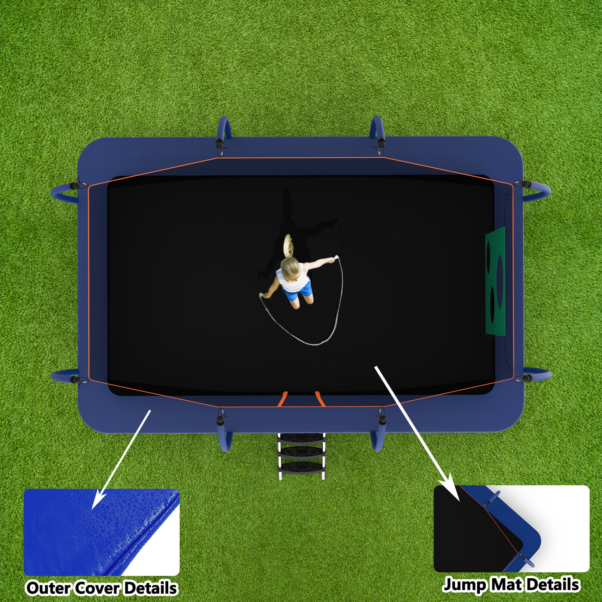 10*16Ft Trampoline Blue Steel