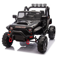 24V Kids Ride On 400W Electric Toy Car W Parents Control,Four Wheel Suspension,Front And Rear Led Searchlight,With Bluetooth,Mp3,Usb,Music,Volume Adjustment,Light Control And Power Display For Kids 3 Black Polypropylene