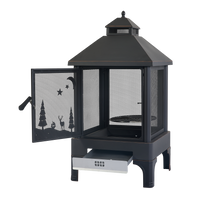 Xot036 Garden Metal Outdoor Heating Furnace For Backyard Fir Pit Black Garden & Outdoor Metal