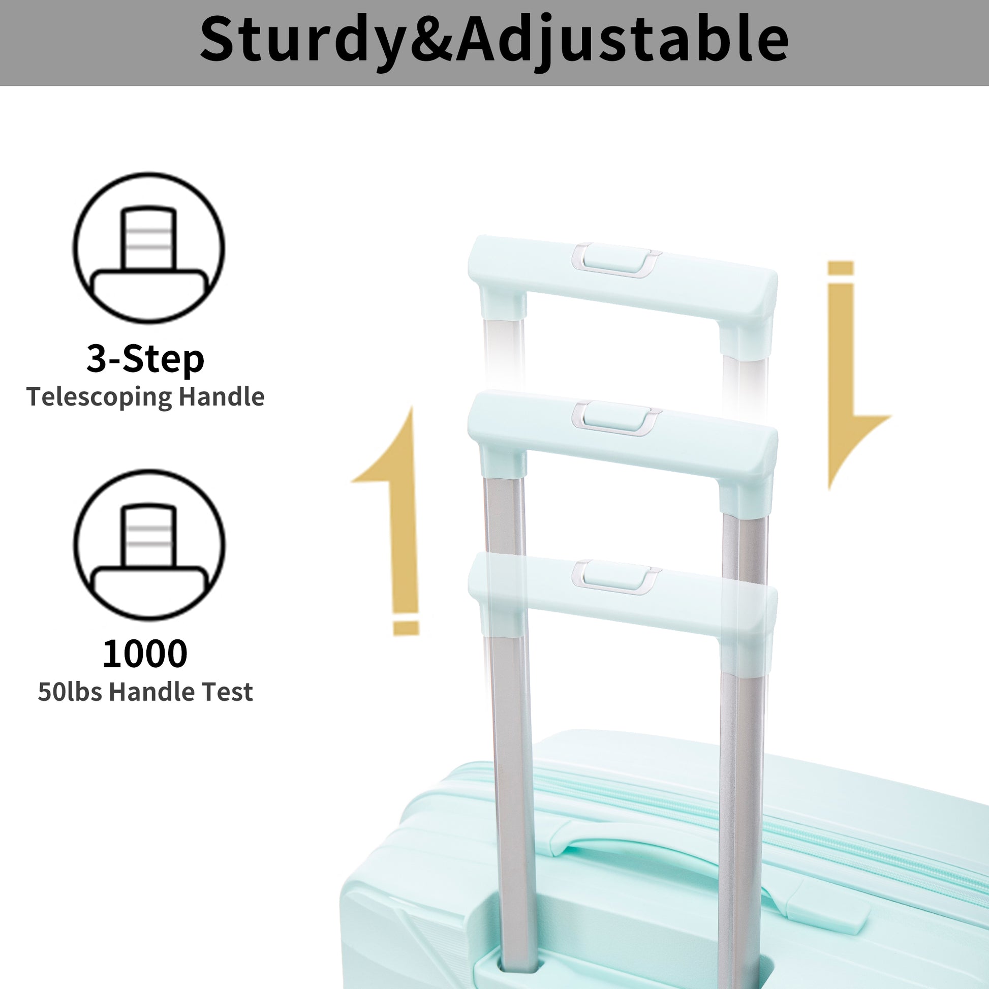 Pp Luggage Sets 3 Piece 20 24 28 , Expandable Carry On Luggage With Tsa Lock Airline Approved, Pp Materials Hard Shell And Lightweight Suitcase With Spinner Wheels Mint Green Mint Green Polypropylene