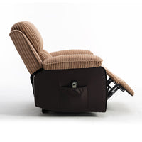 Brown Fabric Recliner Chair Cushion Brown Corduroy
