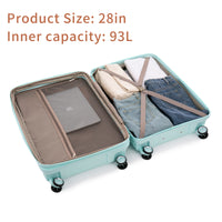 Pp Luggage Sets 3 Piece 20 24 28 , Expandable Carry On Luggage With Tsa Lock Airline Approved, Pp Materials Hard Shell And Lightweight Suitcase With Spinner Wheels Mint Green Mint Green Polypropylene