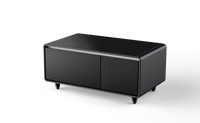 Party Time Modern Style Led Display Refrigerator Coffee Table In Black Color Black Built In Outlets Or Usb Primary Living Space Modern Freestanding Rectangular Drawers Coffee & End Tables Glossy