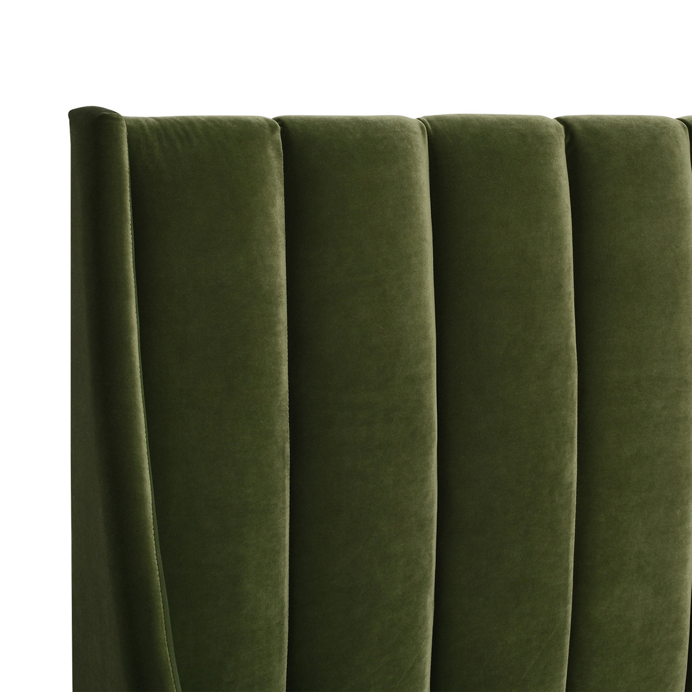 Aspen Vertical Tufted Modern Headboard Platform Bed Set, Queen, Olive Green Performance Velvet Box Spring Not Required Queen Olive Green Wood Foam Velvet Velvet