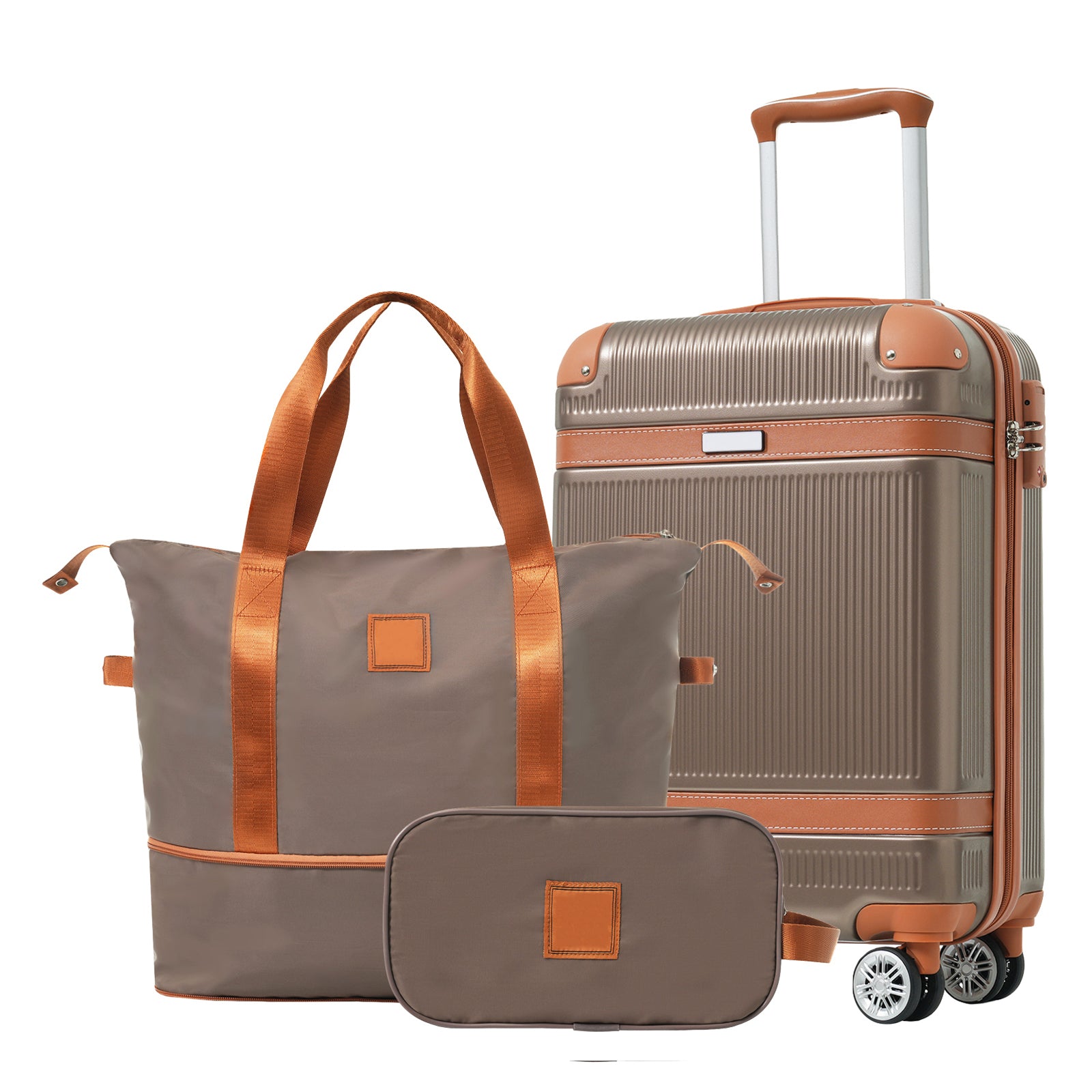 Hardshell Luggage Sets 3 Piece Carry On Suitcase Double Spinner Wheels With Tsa Lock For Men Women, Coppery 20In Coppery Abs