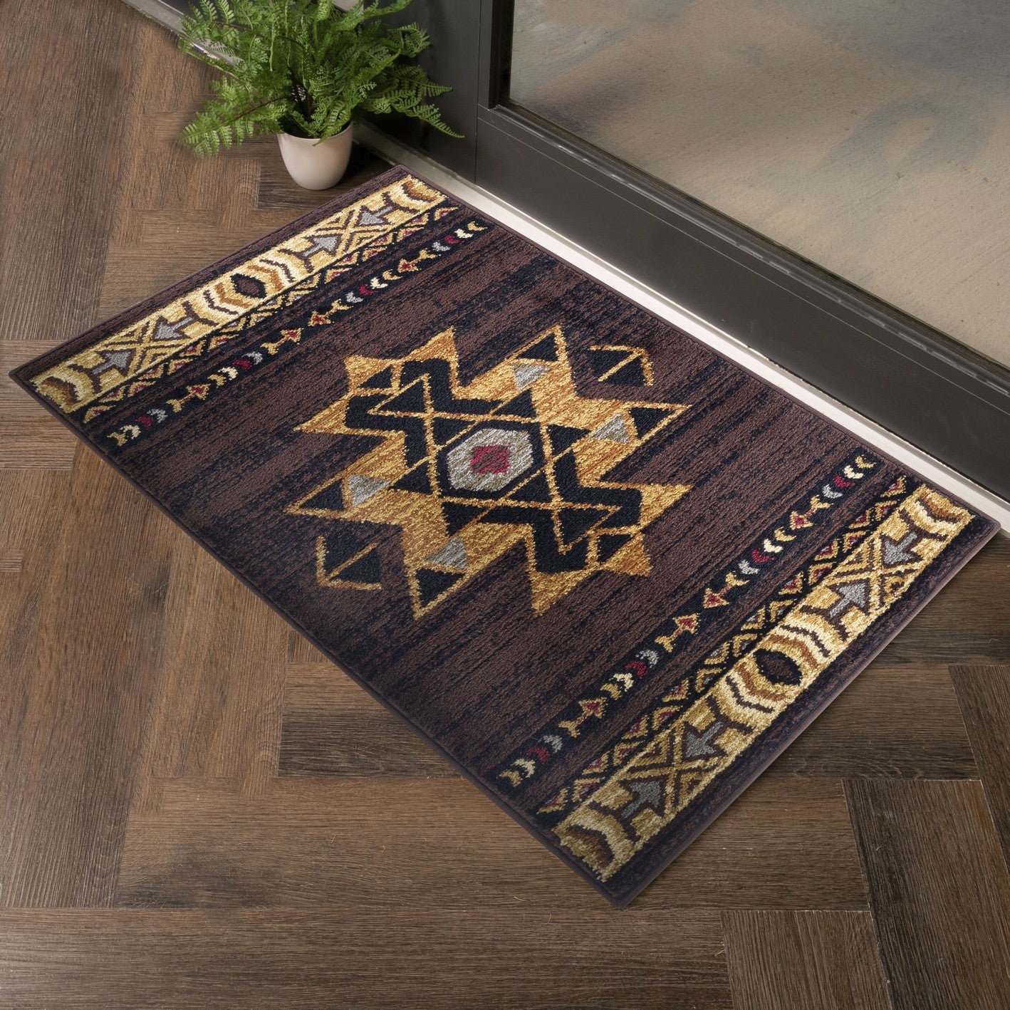 Tribes Gc Yls4005 Brown 2 Ft. X 3 Ft. Southwest Area Rug Brown Polypropylene