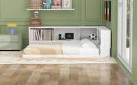 Metal Full Size Daybed With Storage Cabinets And Usb Ports, White Full White Metal